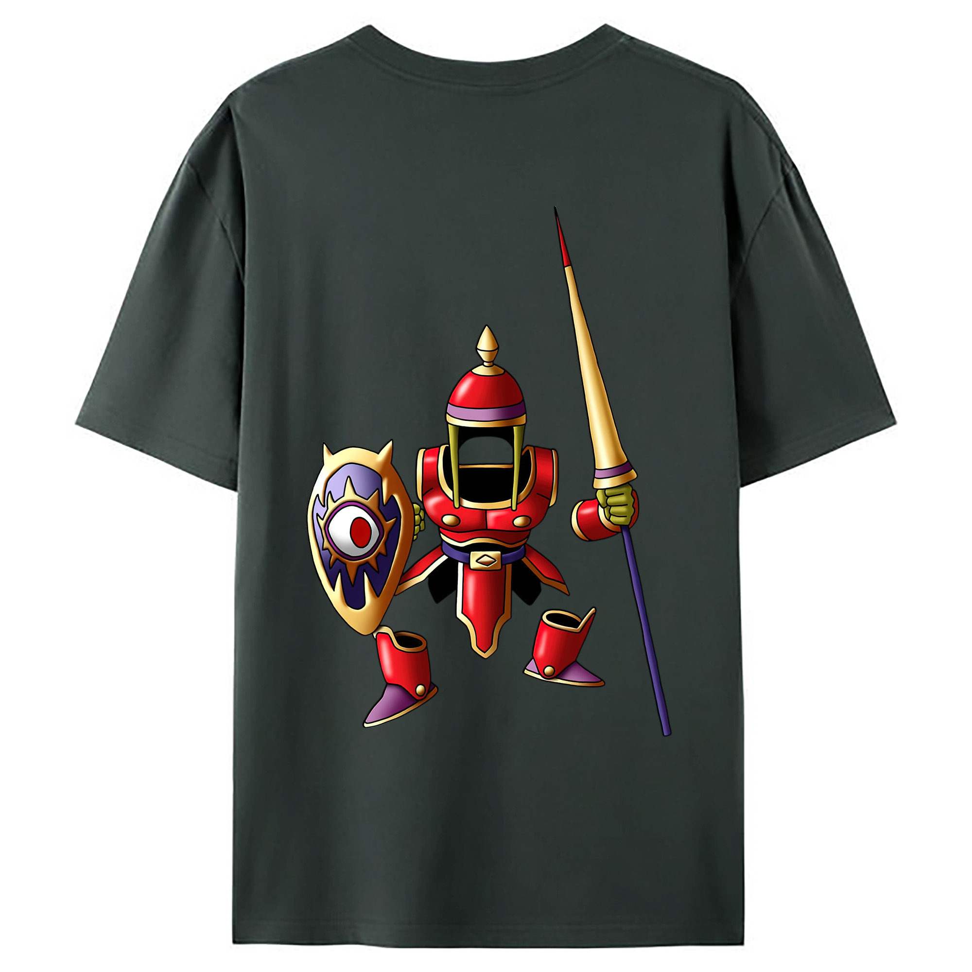 （画像用） ドラゴンクエスト Doragon Kuesuto Dragon Quest 綿100％ メンズ半袖Tシャツ（バックプリント） 通気性